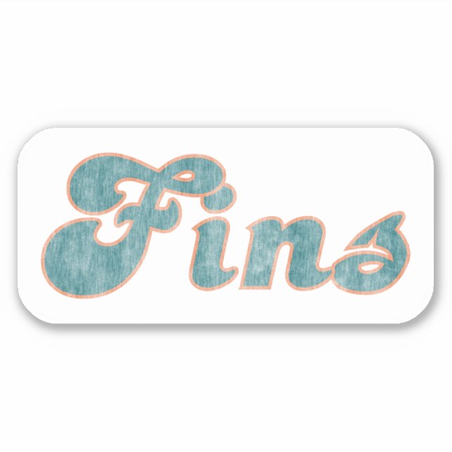 Fins Miami Vintage (White Aqua & Orange) Sticker (Front)