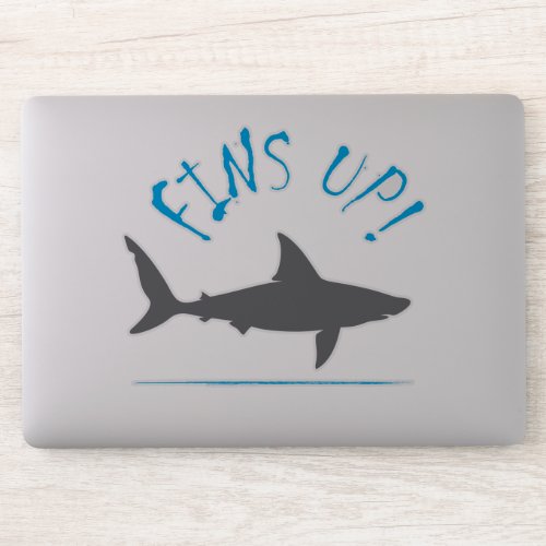 Fins Up Great White Shark Scuba Diving Funny Sticker