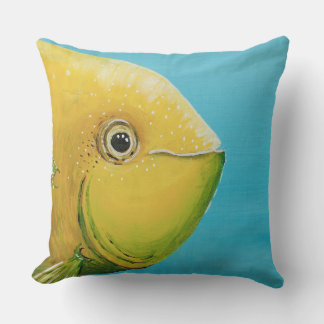 Finside Joke Throw Pillow in Cotton