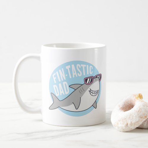Fintastic Dad Shark Pun Funny coffee mug