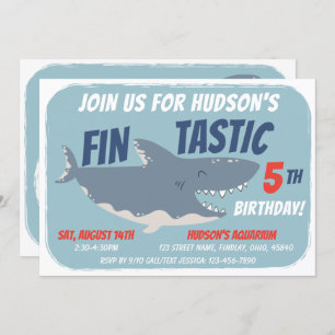 Fintastic Happy Shark Birthday Party, Any Age Invitation
