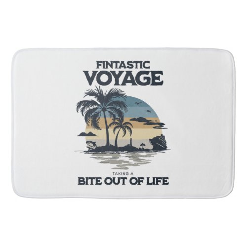 Fintastic Voyage Taking a Bite Out of Life Bath Mat