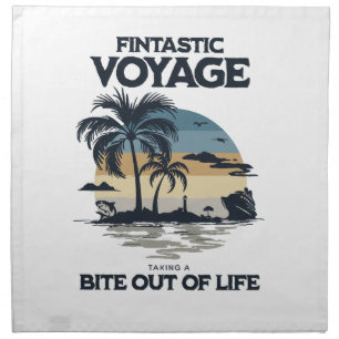 Fintastic Voyage Taking a Bite Out of Life Cloth Napkin