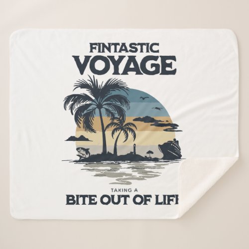 Fintastic Voyage Taking a Bite Out of Life Sherpa Blanket