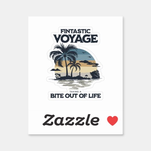 Fintastic Voyage Taking a Bite Out of Life Sticker