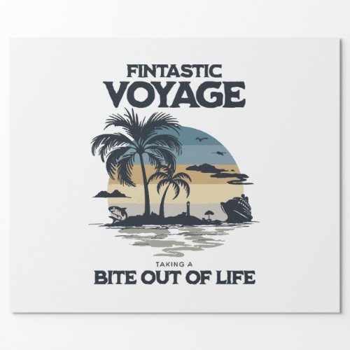 Fintastic Voyage Taking a Bite Out of Life Wrapping Paper