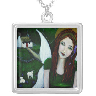 Fiona An Irish Earthangel Silver Plated Necklace