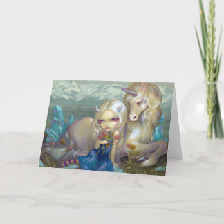 "Fiona and the Unicorn" Greeting Card
