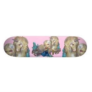 Fiona and the Unicorn SKATEBOARD fantasy horse Deck