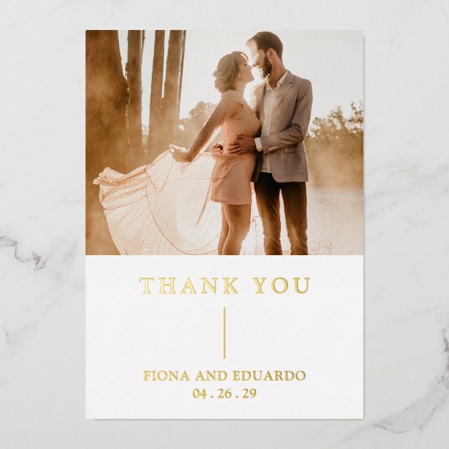 Fiona Bold Monogram Modern Wedding Foil Invitation (Front)