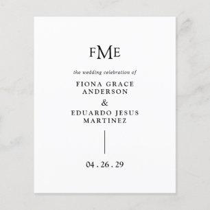 Fiona Bold Monogram Wedding Program