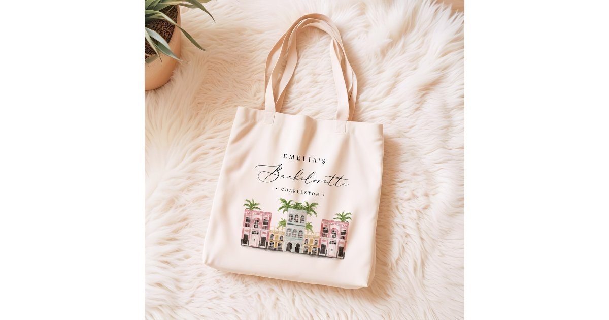 FIONA Charleston Bachelorette Canvas Tote Bag | Zazzle