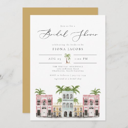 FIONA Charleston Rainbow Row Bridal Shower Invitation