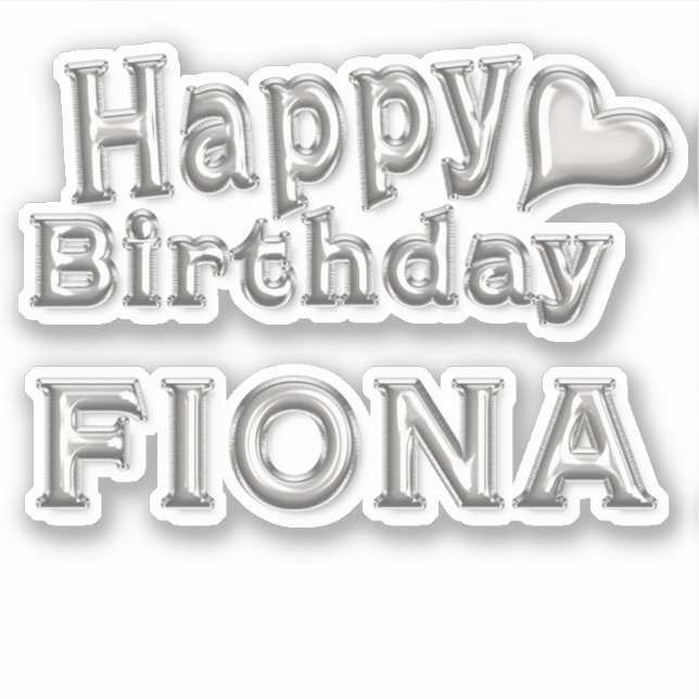 Fiona Happy Birthday silver Sticker (Front)