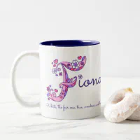 Helen name meaning heart flower H monogram mug