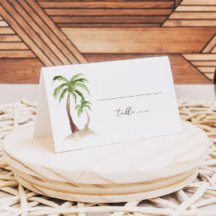 FIONA Palm Tree Beach Tropical Place Card