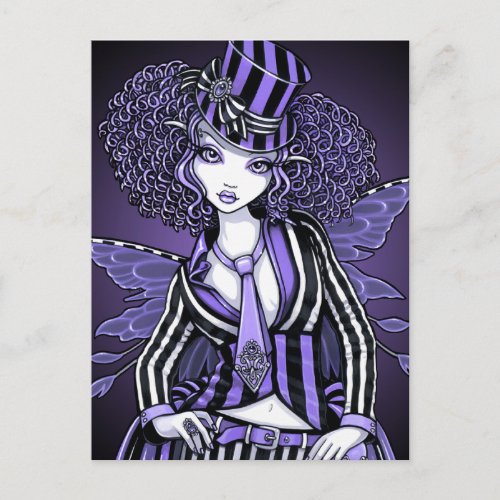 Fiona Purple Gothic Couture Fairy Postcard