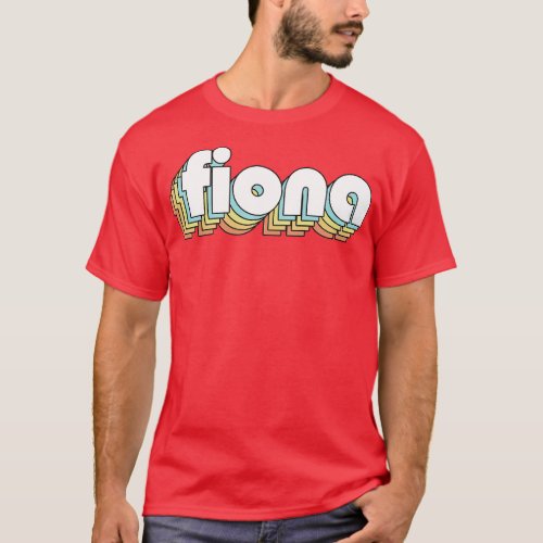 Fiona Retro Rainbow Typography Faded Style T_Shirt