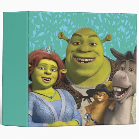 Fiona, Shrek, Puss In Boots, And Donkey 3 Ring Binder