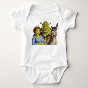 Fiona, Shrek, Puss In Boots, And Donkey Baby Bodysuit