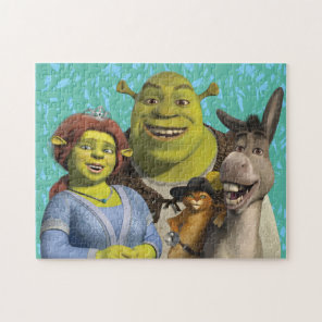 Fiona, Shrek, Puss In Boots, And Donkey Jigsaw Puzzle