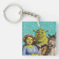Fiona, Shrek, Puss In Boots, And Donkey Keychain