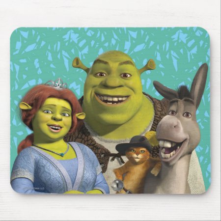 Fiona, Shrek, Puss In Boots, And Donkey Mouse Pad