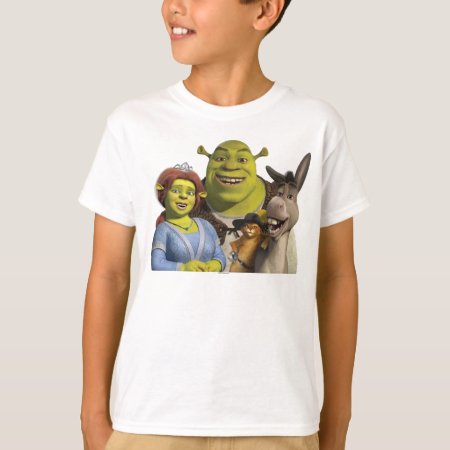 Fiona, Shrek, Puss In Boots, And Donkey T-shirt