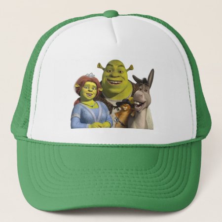 Fiona, Shrek, Puss In Boots, And Donkey Trucker Hat