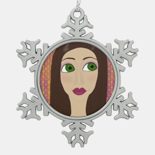 Fiona Snowflake Pewter Christmas Ornament