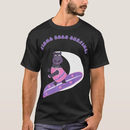 Fiona the Baby Hippo from Cincinnati Goes Surfing  T_Shirt