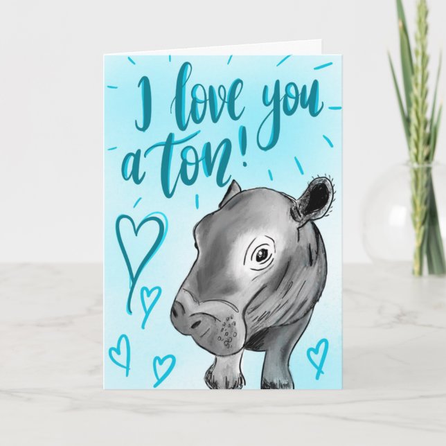 Fiona the Hippo Valentines Card (Front)