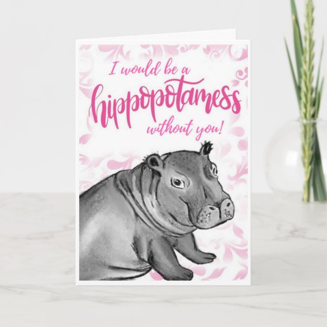 Fiona the Hippo Valentines Card (Front)