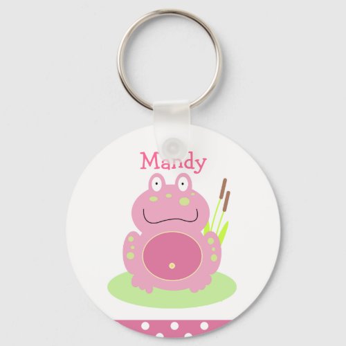FIONA THE PINK FROG Favor or Name Tag KEYCHAIN