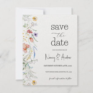 Fiona Wildflower In Bloom Floral Bridal Shower Save The Date