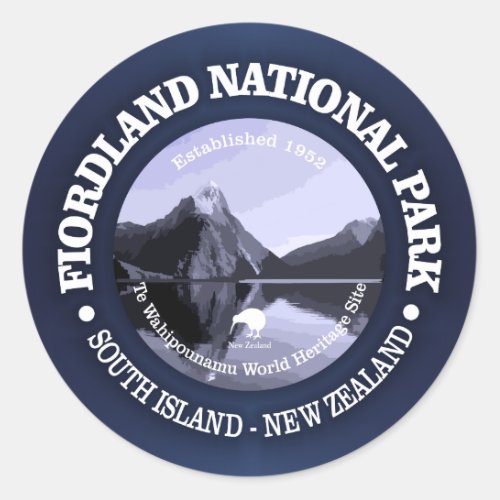 Fiordland National Park Classic Round Sticker