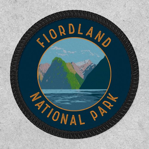 Fiordland National Park New Zealand Retro Circle Patch