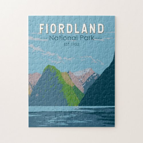 Fiordland National Park New Zealand Travel Art Jigsaw Puzzle