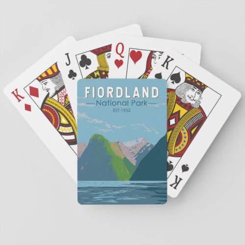 Fiordland National Park New Zealand Travel Art Poker Cards