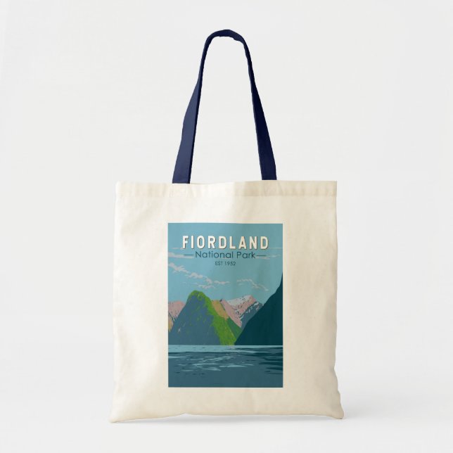 Fiordland National Park New Zealand Travel Art Tote Bag (Front)