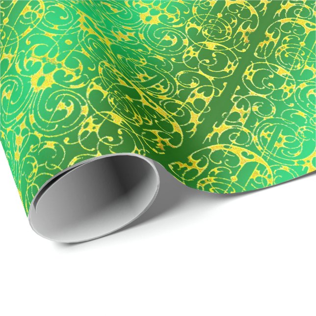 Fiore green and yellow wrapping paper (Roll Corner)