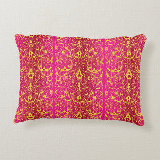 Fiore in Fuschia and Yellow Accent Pillow