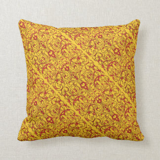Fiore in yellow and red throw pillow