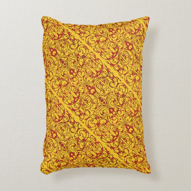 Fiore Red and Yellow Decorative Pillow (Front(Vertical))