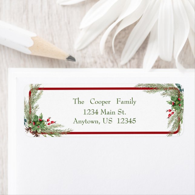 Fir and holly berries label (Insitu)