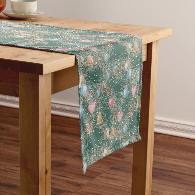 Fir Branch Ornaments Table Runner (In Situ)