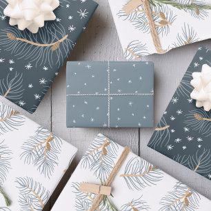 Fir branches with snowflakes   wrapping paper sheets