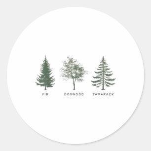 Fir Dogwood Tamarack Vintage National Park Classic Round Sticker