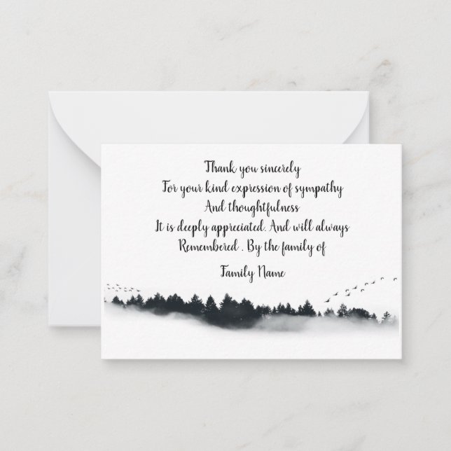 Fir Forest Thank You Note Card (Front)