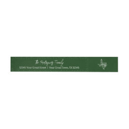 Fir Green Joy Holiday Leaves Texas Shape Wrap Around Label
